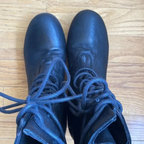 Elisa Nero sz EU 36 US black lace up with zip leather boots in great pre owned - Picture 6 of 10